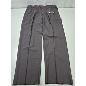 Zanieri Dress Pants Mens 46x36 Gray Wool Pleated Straight Unhemmed Italy NWT